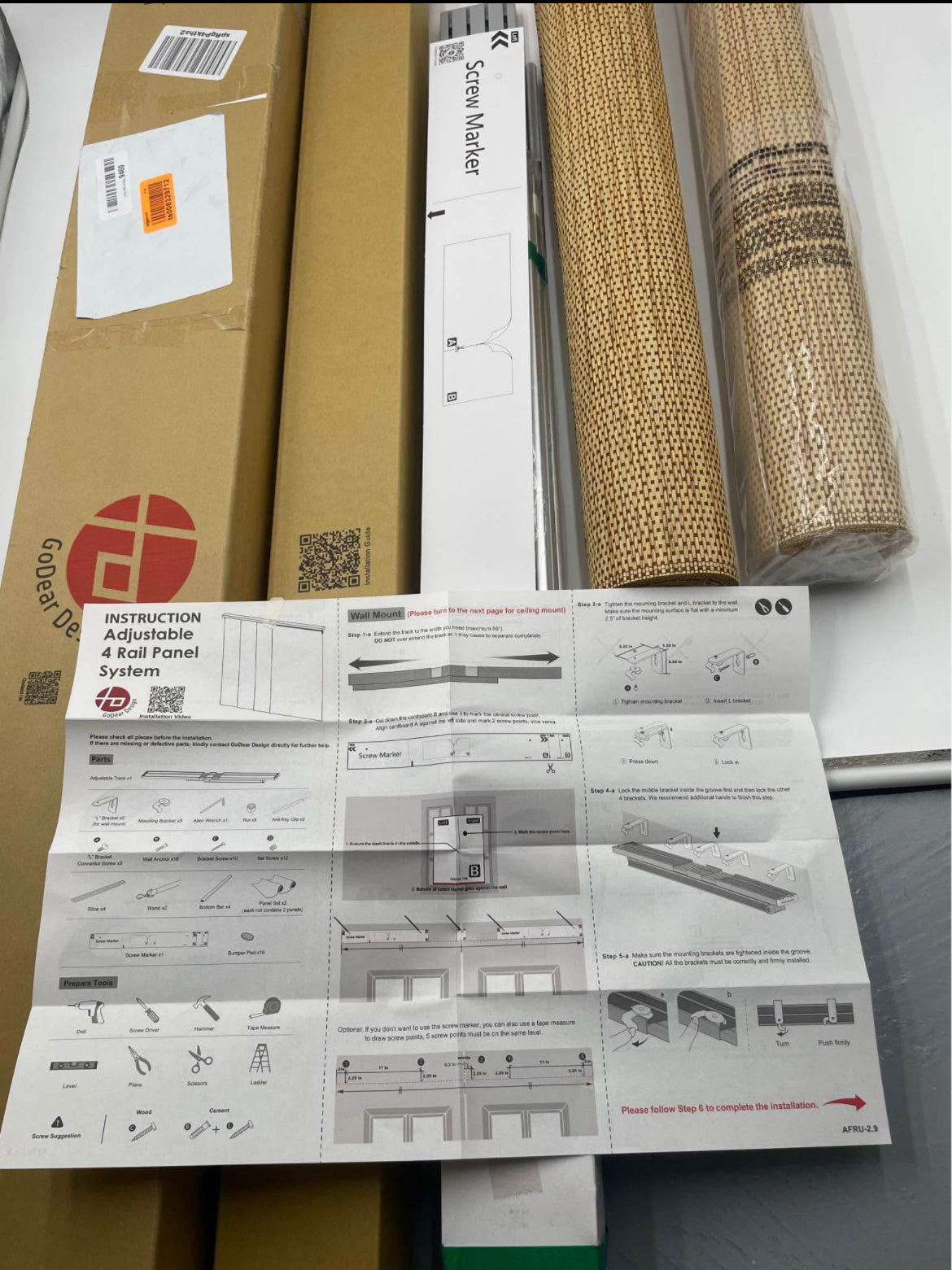 Adjustable 4-Panel Sliding Blinds